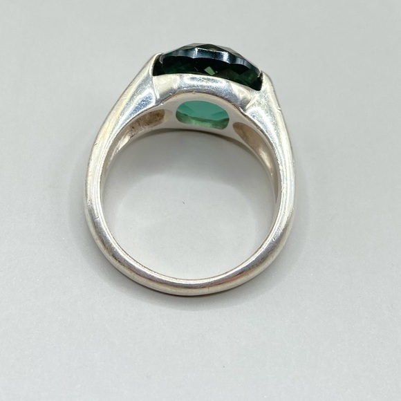 Bask Sterling Silver Green Gemstone Ring - Picture 5 of 8